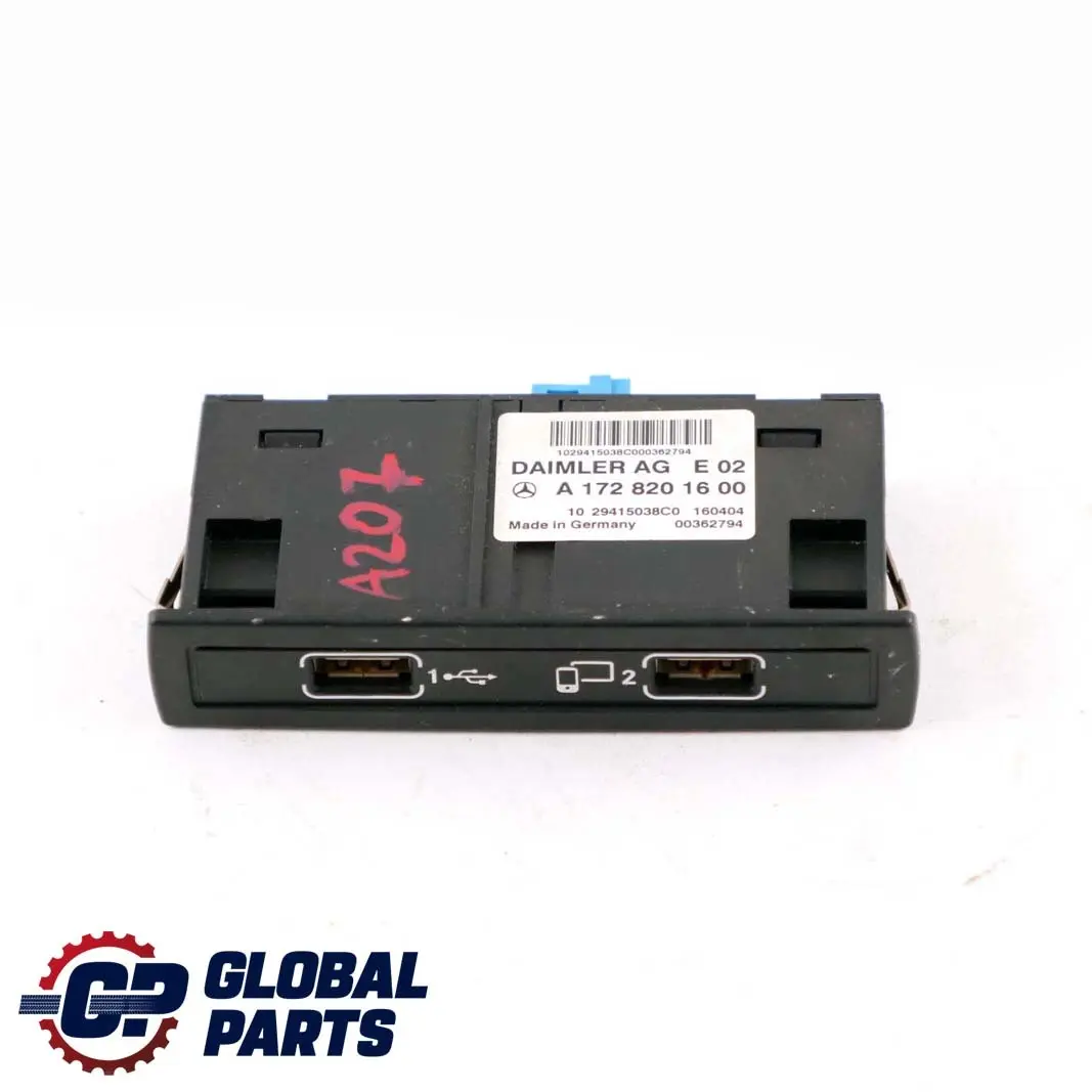  Mercedes-Benz A E Class W176 W207 2x USB Interface Multimedia Adapter Connector - SKU A1728201600 - Part number A1728201600