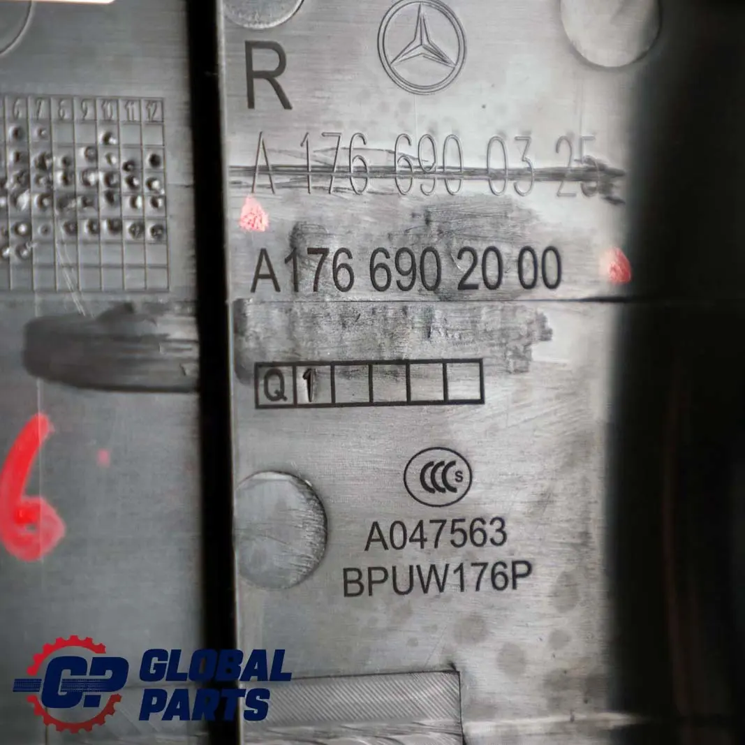 Mercedes W176 Pannello Copertura Montante B Superiore Destro - SKU A1766902000 - Numero di parte A1766902000