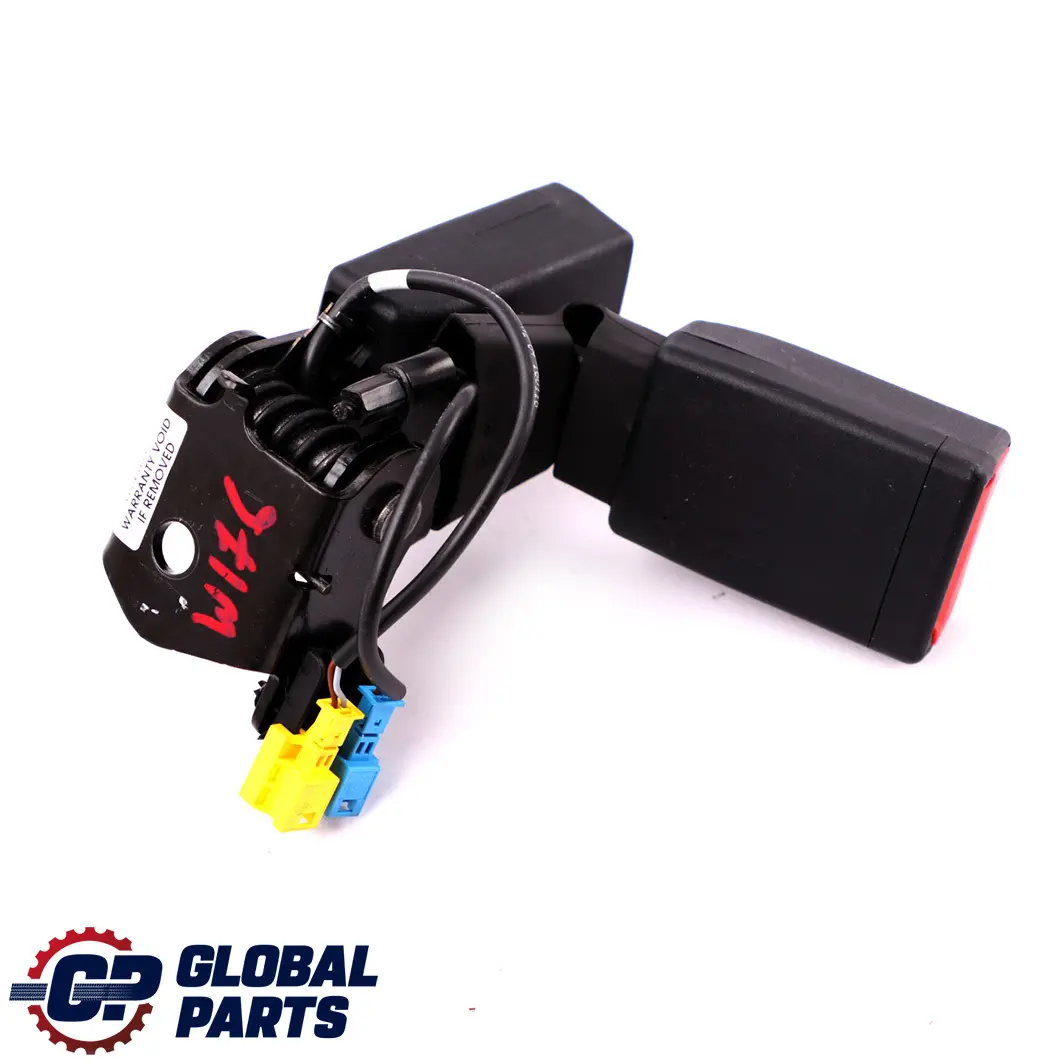 Tensor Hebilla Cinturón Seguridad Trasero Derecho para Mercedes W176 C117 con número de pieza A1768600469 Mercedes W176 C117 Tensor Hebilla Cinturón Seguridad Trasero Derecho - SKU A1768600469 - Número de pieza A1768600469