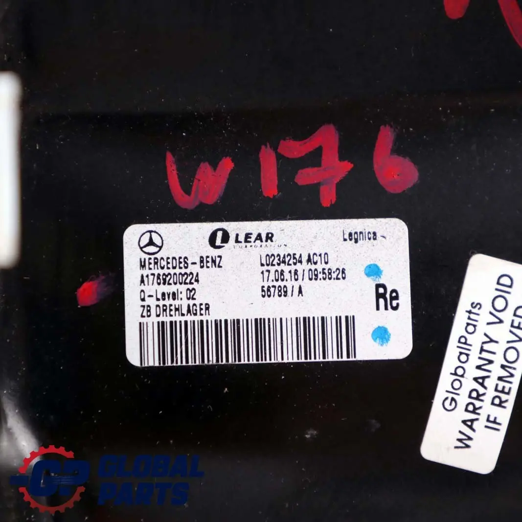 Supporto Schienale Posteriore Cuscineto Destro per Mercedes W176 con numero di parte A1769200224 Mercedes W176 Supporto Schienale Posteriore Cuscineto Destro - SKU A1769200224 - Numero di parte A1769200224