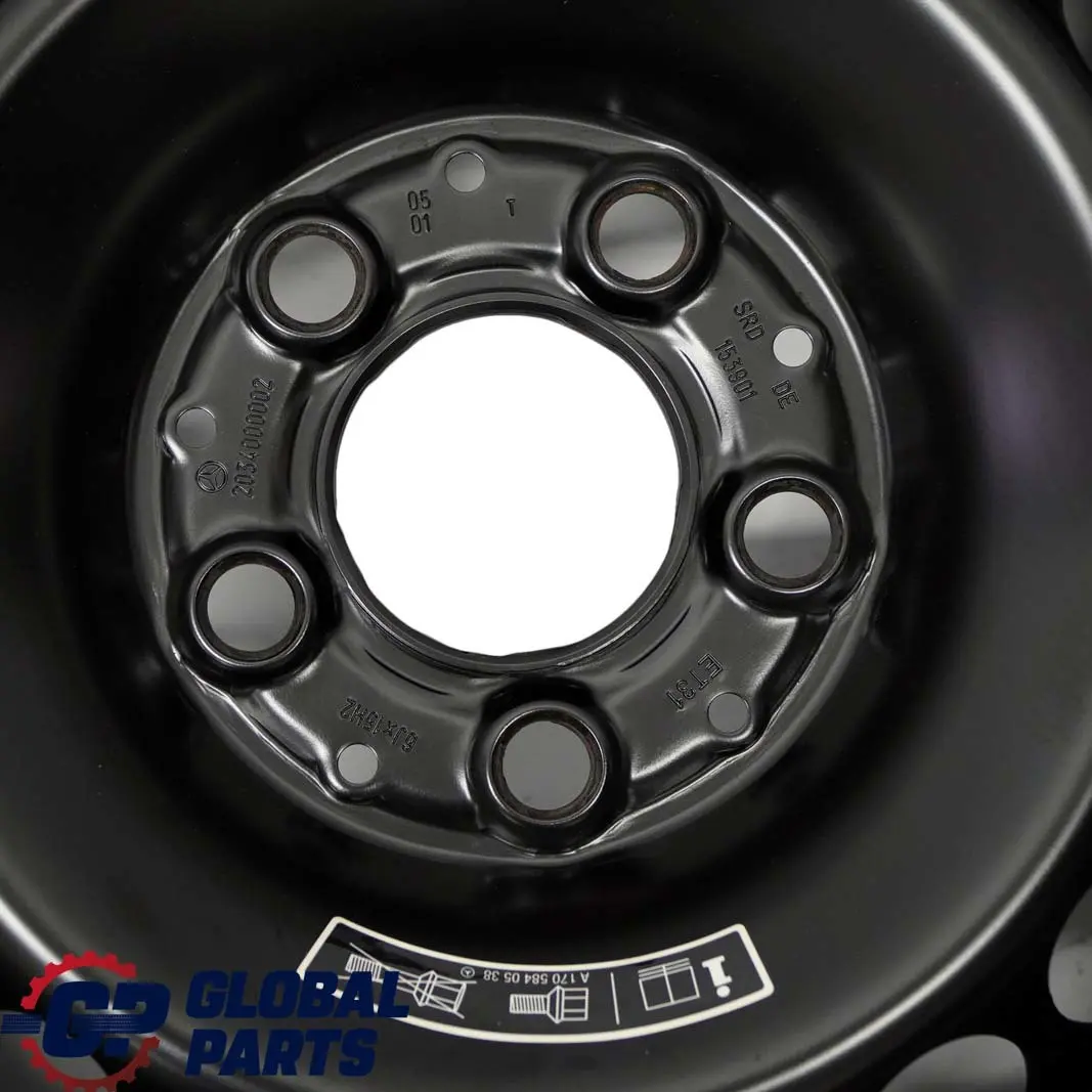Mercedes-Benz W203 Stahl Felge 15" Notrad Reserverad Reifen 195/65 für mit Teilenummer A2034000002 Mercedes-Benz W203 Stahl Felge 15" Notrad Reserverad Reifen 195/65 - SKU A2034000002-2 - Teilenummer A2034000002