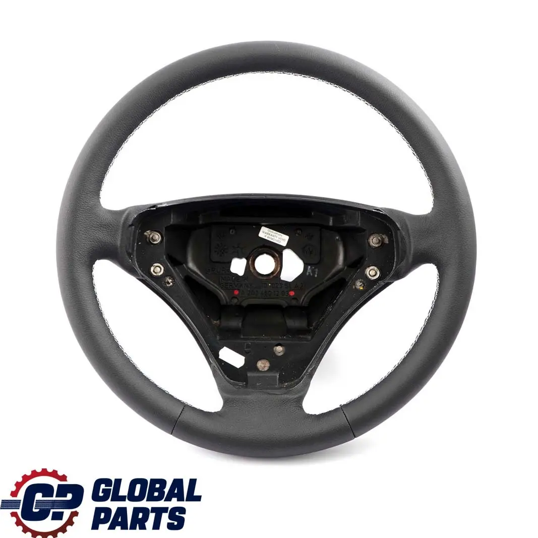 Mercedes-Benz CLC CL203 NEW Black Leather Steering Wheel with White Threads to with Part number A2034601203 Mercedes-Benz CLC CL203 NEW Black Leather Steering Wheel with White Threads - SKU A2034601203-2 - Part number A2034601203