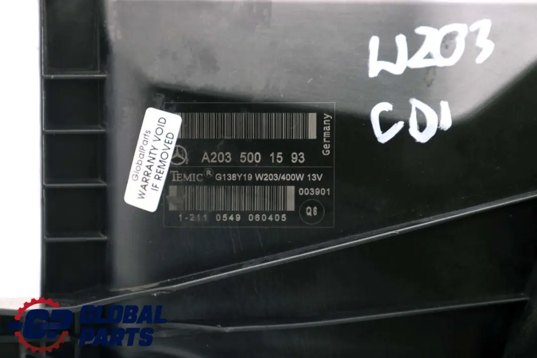 Refrigeración Radiador Ventilador 400W A2035001593 para Mercedes W203 Motor con número de pieza A2035001693 Mercedes W203 Motor Refrigeración Radiador Ventilador 400W A2035001593 - SKU A2035001693 - Número de pieza A2035001693