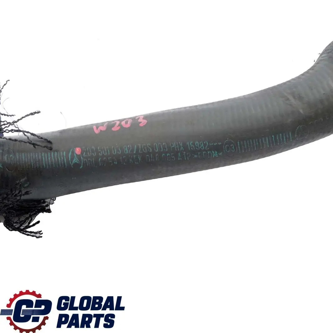 Mercedes-Benz C-Class W203 OM611 Radiator Expansion Tank Top Right Coolant Hose to with Part number A2035010382 Mercedes-Benz C-Class W203 OM611 Radiator Expansion Tank Top Right Coolant Hose - SKU A2035010382 - Part number A2035010382