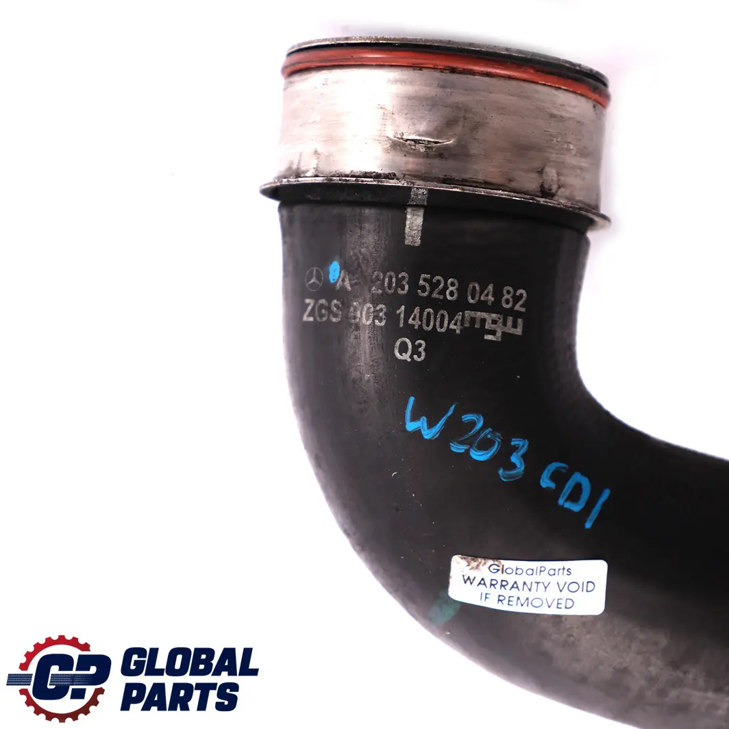 Mercedes-Benz C W203 200 CDI Air Charge Left Intercooler Hose Pipe to with Part number A2035280482 Mercedes-Benz C W203 200 CDI Air Charge Left Intercooler Hose Pipe - SKU A2035280482 - Part number A2035280482