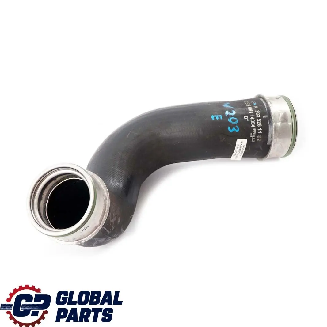 Mercedes-Benz W203 200 Kompressor Left Turbo Intercooler Hose Pipe to with Part number A2035281182 Mercedes-Benz W203 200 Kompressor Left Turbo Intercooler Hose Pipe - SKU A2035281182 - Part number A2035281182