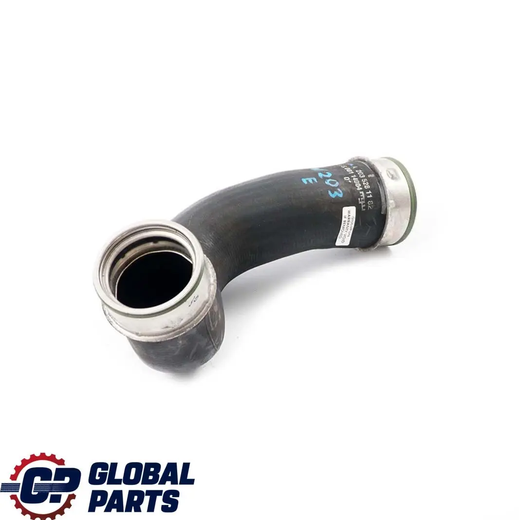 Mercedes-Benz W203 200 Kompressor Left Turbo Intercooler Hose Pipe to with Part number A2035281182 Mercedes-Benz W203 200 Kompressor Left Turbo Intercooler Hose Pipe - SKU A2035281182 - Part number A2035281182