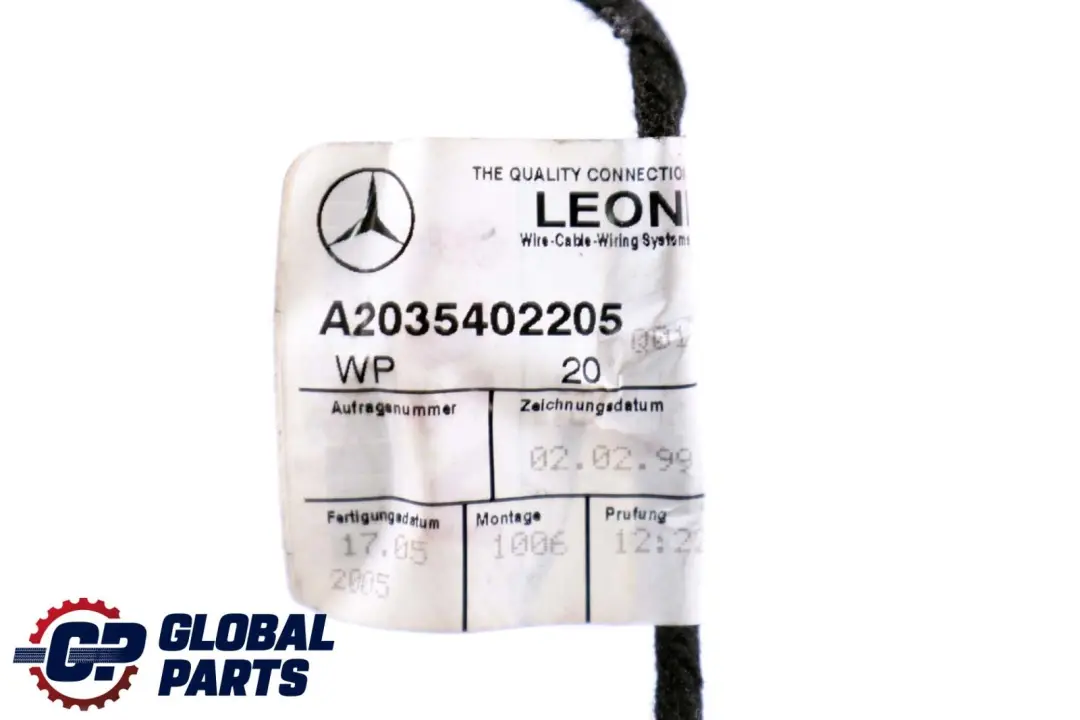 Mercedes-Benz W203 Faisceau de Cables Leve-vitre pour à propos du numéro de pièce A2035402205 Mercedes-Benz W203 Faisceau de Cables Leve-vitre - SKU A2035402205 - Numéro de pièce A2035402205