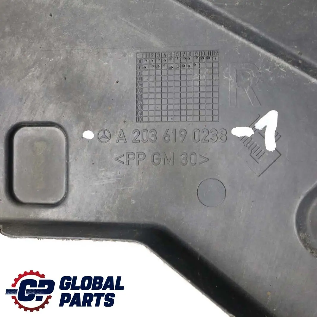 Mercedes-Benz C-Class W203 1 Right O/S Underbody Floor Cover Protection Panel to with Part number A2036190238 Mercedes-Benz C-Class W203 1 Right O/S Underbody Floor Cover Protection Panel - SKU A2036190238-1 - Part number A2036190238