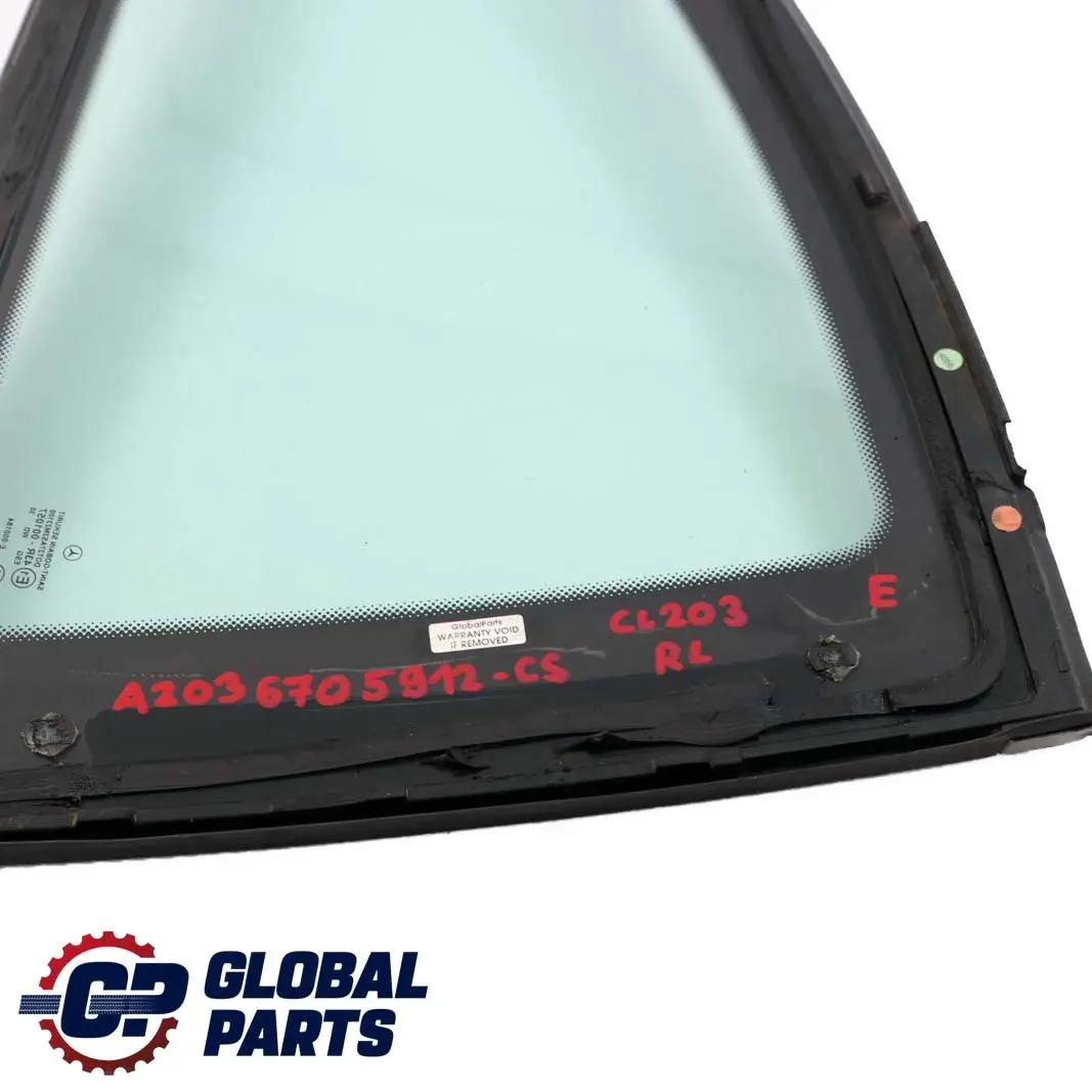  Mercedes-Benz CLC CL203 Hinten Links Blau Glas Scheibe AS2 Cubanite Silber - SKU A2036705912-CS - Teilenummer A2036705912