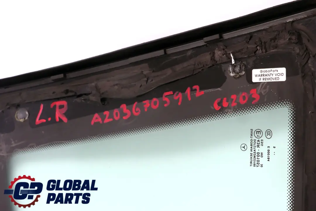 Mercedes-Benz CLC-Class CL203 Rear Left N/S Window Glass AS2 to with Part number A2036705912 Mercedes-Benz CLC-Class CL203 Rear Left N/S Window Glass AS2 - SKU A2036705912 - Part number A2036705912
