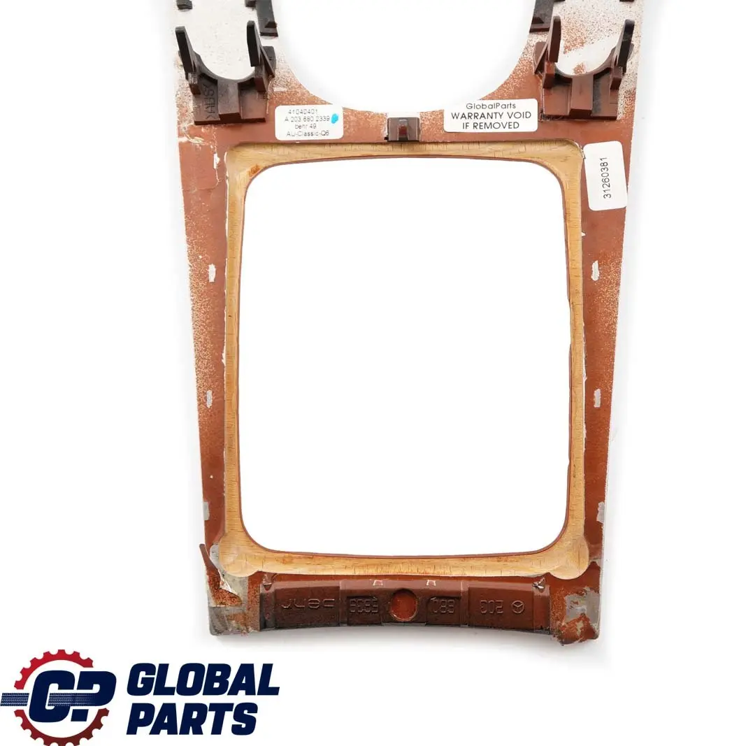 Mercedes-Benz W203 Consolle Centrale Apertura Carenatura Legno per con numero di parte A2036802339 Mercedes-Benz W203 Consolle Centrale Apertura Carenatura Legno - SKU A2036802339 - Numero di parte A2036802339