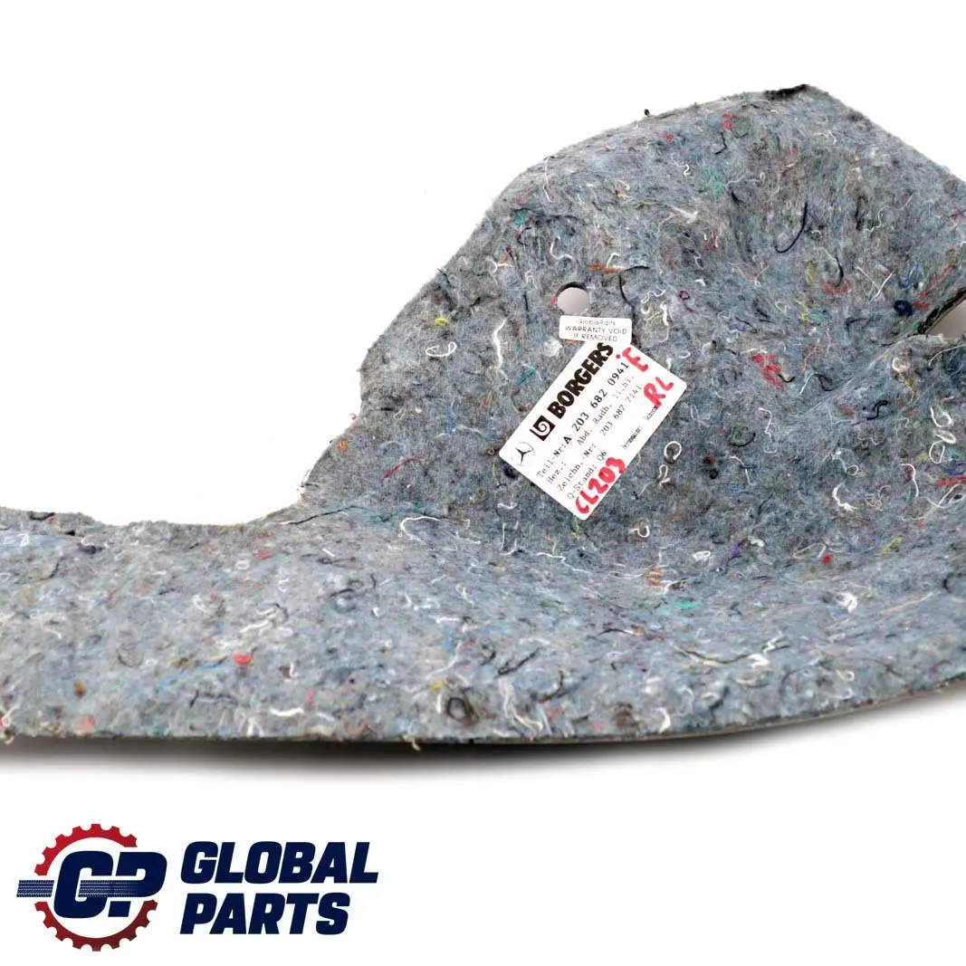 Mercedes-Benz CLC-Class CL203 Insulation Rear Left N/S Wheelhouse to with Part number A2036820941 Mercedes-Benz CLC-Class CL203 Insulation Rear Left N/S Wheelhouse - SKU A2036820941 - Part number A2036820941