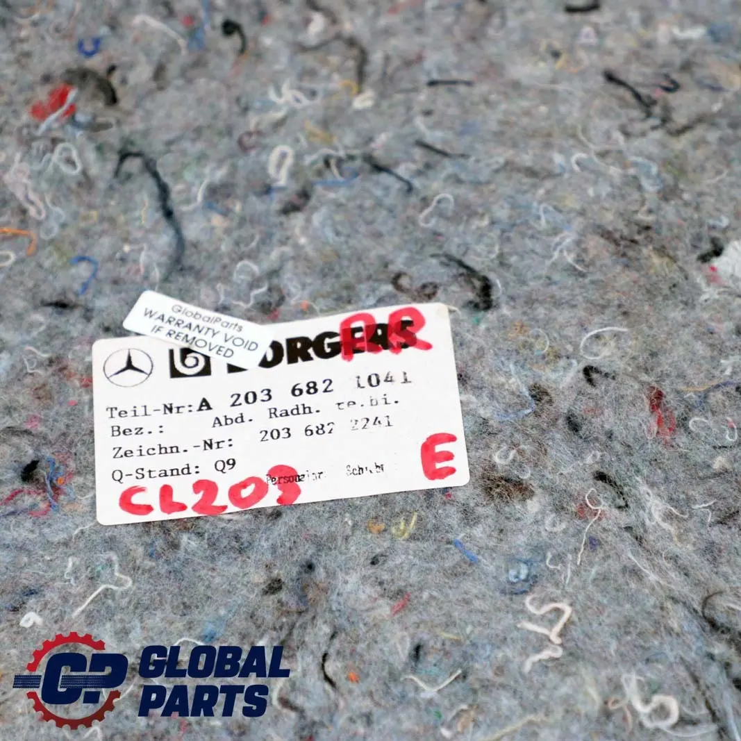Mercedes CLC-Class CL203 Isolamento posteriore destro O/S Timoneria - SKU A2036821041 - Numero di parte A2036821041