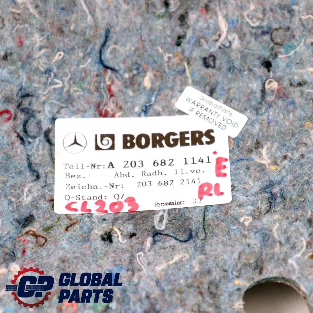 Mercedes Classe CLC CL203 Isolamento posteriore sinistro Timoneria - SKU A2036821141 - Numero di parte A2036821141