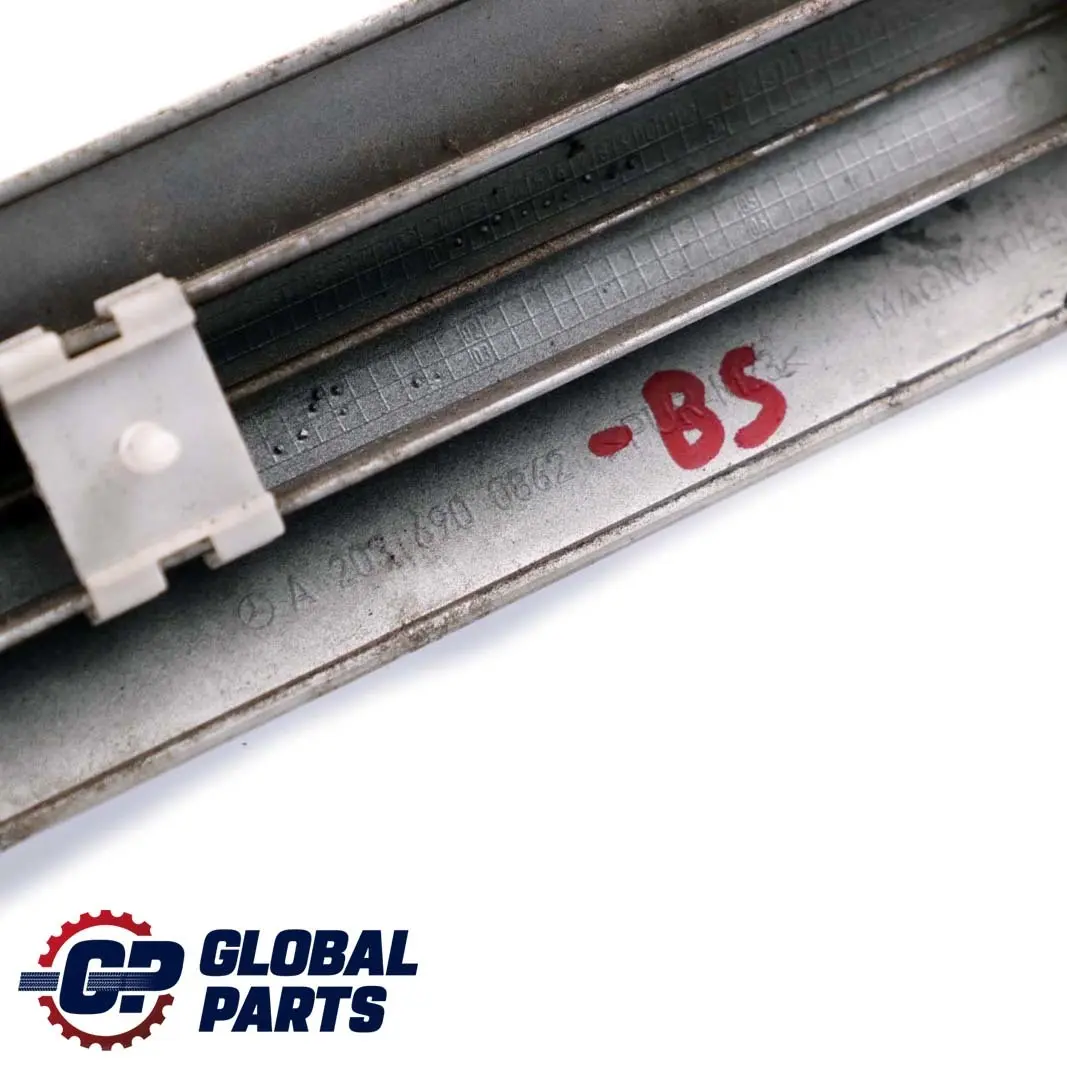 Mercedes-Benz CL203 Rear Right O/S Fender Trim Molding Strip Brilliant Silver to with Part number A2036900862 Mercedes-Benz CL203 Rear Right O/S Fender Trim Molding Strip Brilliant Silver - SKU A2036900862-BS - Part number A2036900862