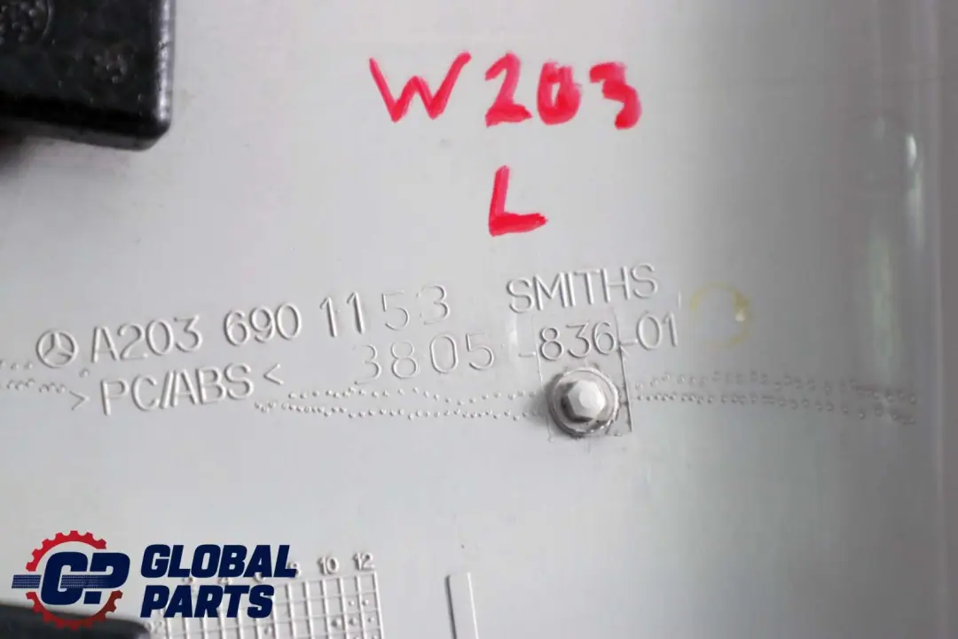 Column B-Pillar Bottom Trim Panel Left Grey to Mercedes C-Class W203 with Part number A2036901153 Mercedes C-Class W203 Column B-Pillar Bottom Trim Panel Left Grey - SKU A2036901153 - Part number A2036901153