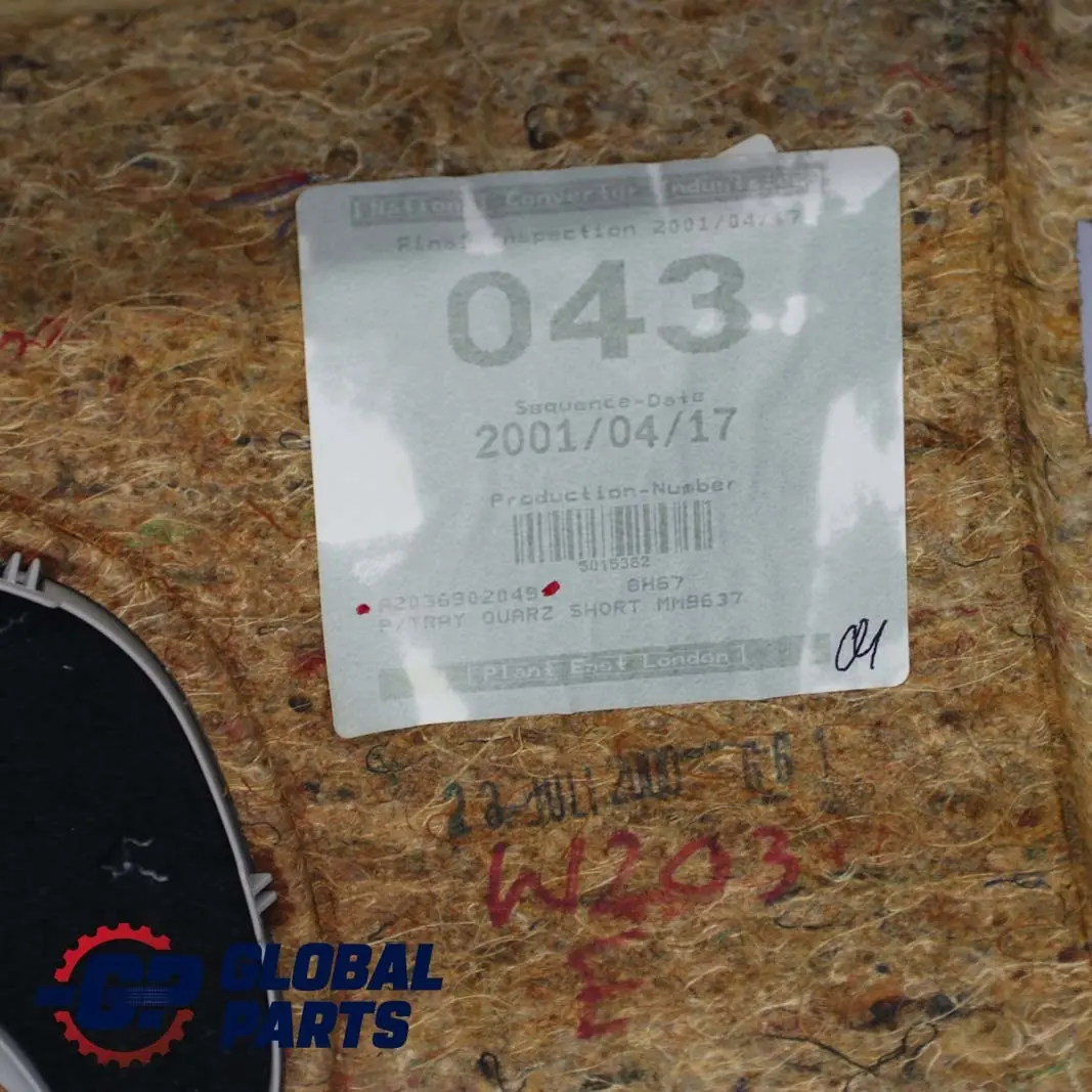 Mercedes-Benz W203 Portabagagli Bagagliaio Fondo Scomparto Copri Quarzbeige per con numero di parte A2036902049 Mercedes-Benz W203 Portabagagli Bagagliaio Fondo Scomparto Copri Quarzbeige - SKU A2036902049 - Numero di parte A2036902049