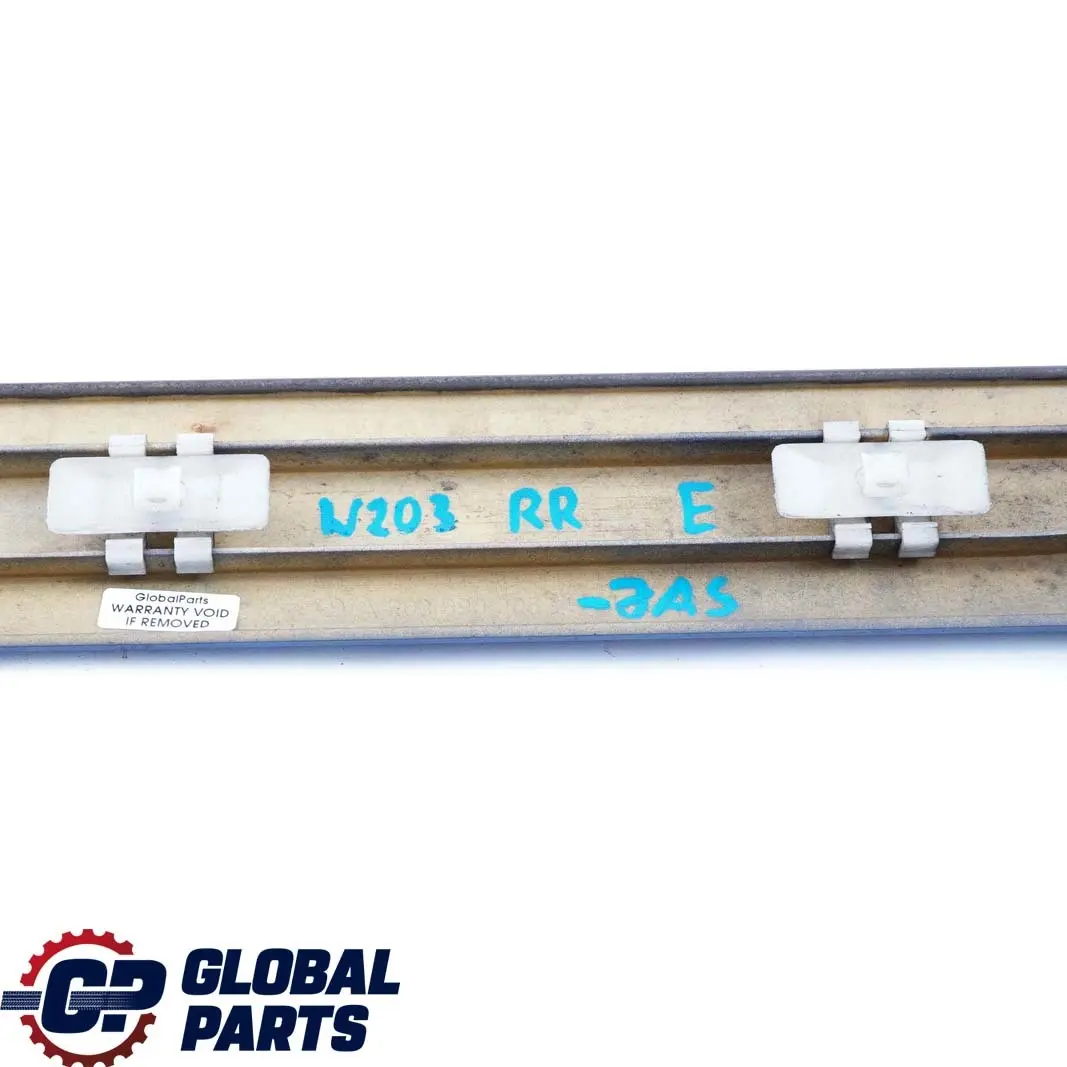 Mercedes-Benz C W203 Rear Right O/S Door Trim Molding Strip Jaspis Blue - 345 to with Part number A2036903062 Mercedes-Benz C W203 Rear Right O/S Door Trim Molding Strip Jaspis Blue - 345 - SKU A2036903062-JAS - Part number A2036903062