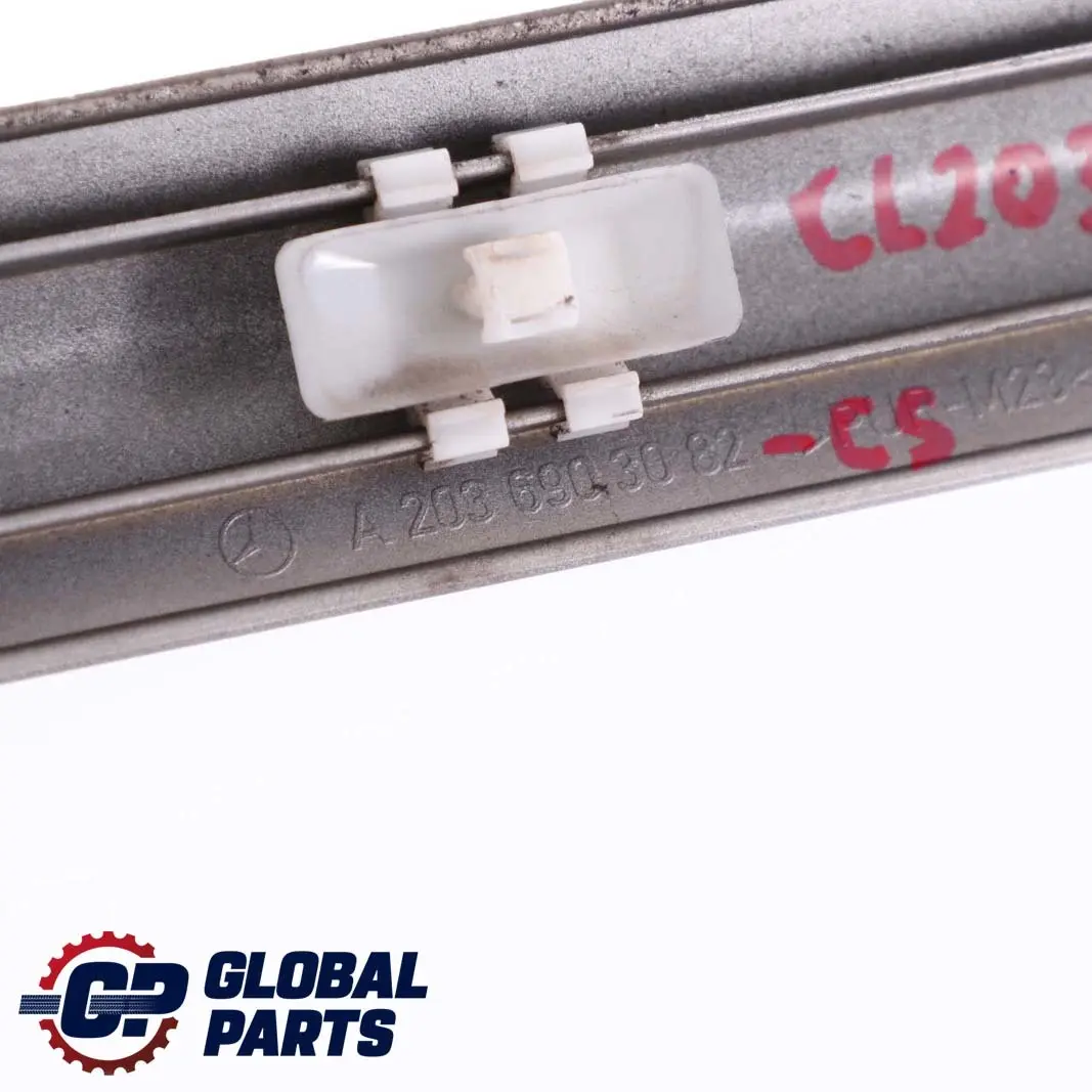 Mercedes-Benz CLC CL203 Front Right Door Trim Molding Strip Cubanite Silver 723 to with Part number A2036903082 Mercedes-Benz CLC CL203 Front Right Door Trim Molding Strip Cubanite Silver 723 - SKU A2036903082-CS - Part number A2036903082
