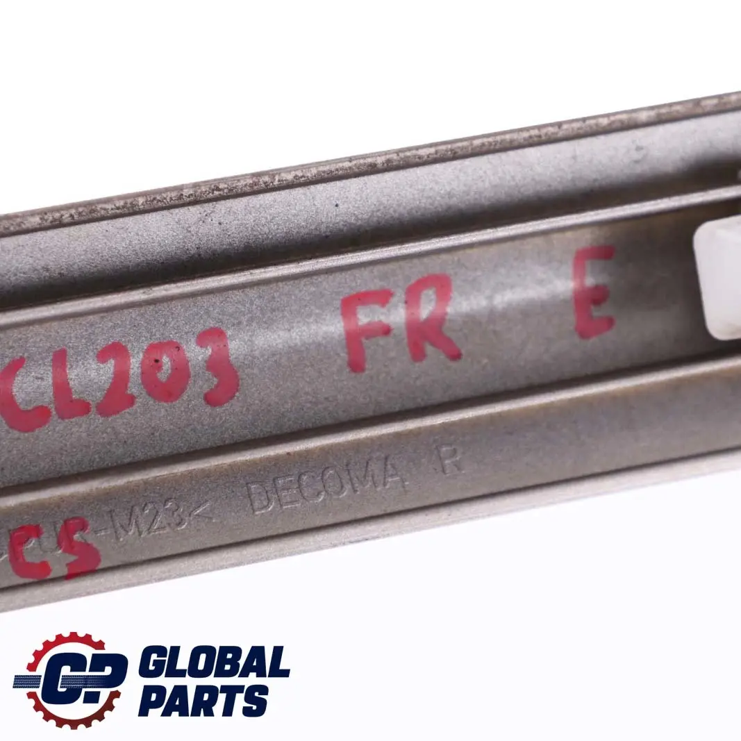 Mercedes-Benz CLC CL203 Front Right Door Trim Molding Strip Cubanite Silver 723 to with Part number A2036903082 Mercedes-Benz CLC CL203 Front Right Door Trim Molding Strip Cubanite Silver 723 - SKU A2036903082-CS - Part number A2036903082