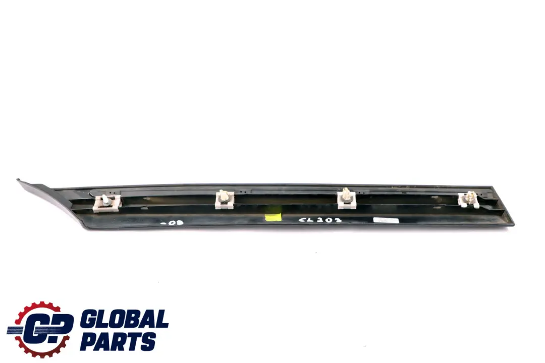 Left N/S Molding Trim Strip Obsidian Black 197U to Mercedes CLC-Class CL203 Rear with Part number A2036903782 Mercedes CLC-Class CL203 Rear Left N/S Molding Trim Strip Obsidian Black 197U - SKU A2036903782-OB - Part number A2036903782