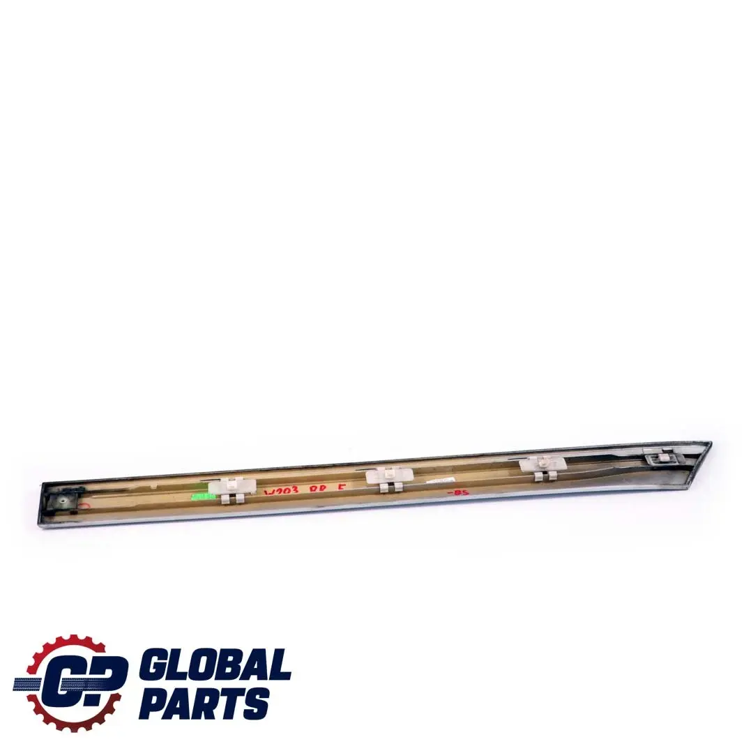 Mercedes-Benz C W203 Rear Right Trim Door Molding Strip Brilliant Silver 744 to with Part number A2036905262 Mercedes-Benz C W203 Rear Right Trim Door Molding Strip Brilliant Silver 744 - SKU A2036905262-BS - Part number A2036905262