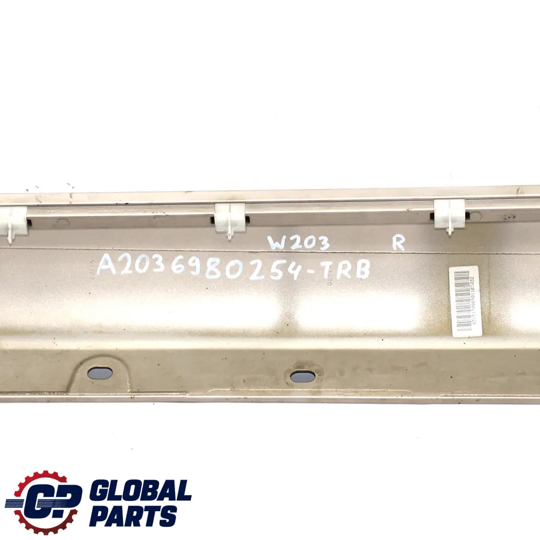 Mercedes-Benz C W203 Door Sill Side Cover Skirt Right O/S Travertine Beige 693 to with Part number A2036980254 Mercedes-Benz C W203 Door Sill Side Cover Skirt Right O/S Travertine Beige 693 - SKU A2036980254-TRB - Part number A2036980254