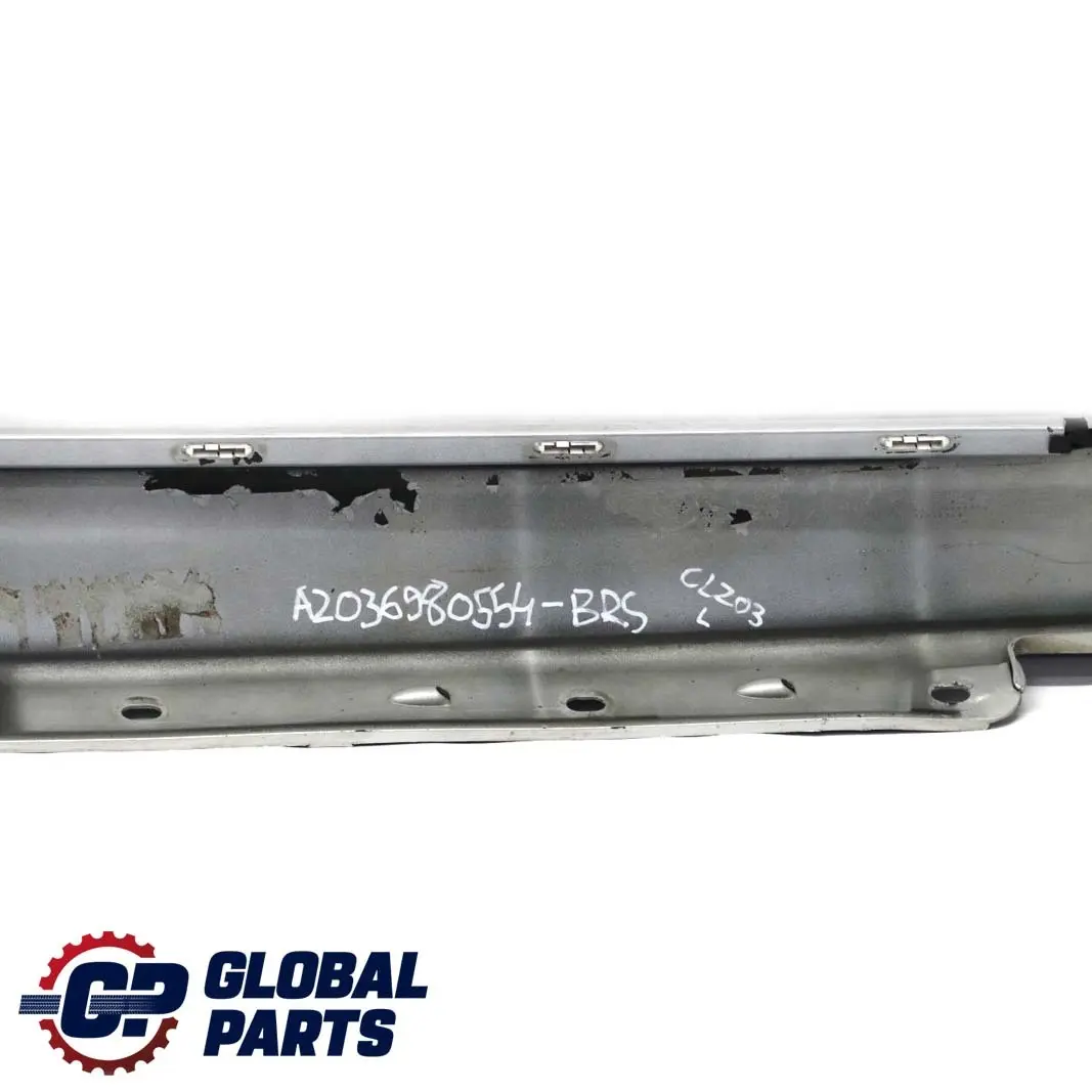 Mercedes-Benz C CL203 W203 Sill Side Cover Skirt Left N/S Brilliant Silver to with Part number A2036980554 Mercedes-Benz C CL203 W203 Sill Side Cover Skirt Left N/S Brilliant Silver - SKU A2036980554-BRS - Part number A2036980554