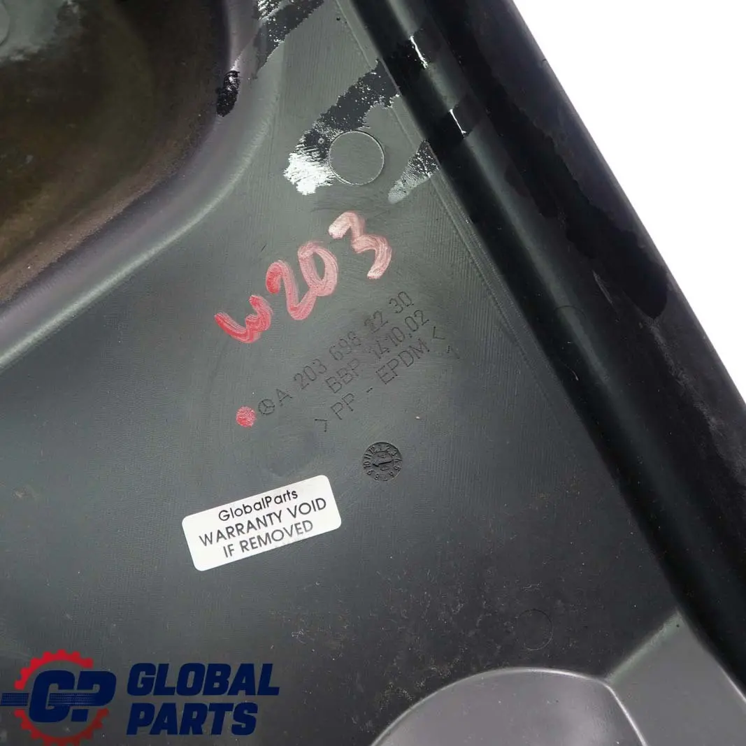 Mercedes-Benz C CLK W203 C209 Rear Right O/S Fender Skid Plate Panel Protection to with Part number A2036982230 Mercedes-Benz C CLK W203 C209 Rear Right O/S Fender Skid Plate Panel Protection - SKU A2036982230 - Part number A2036982230