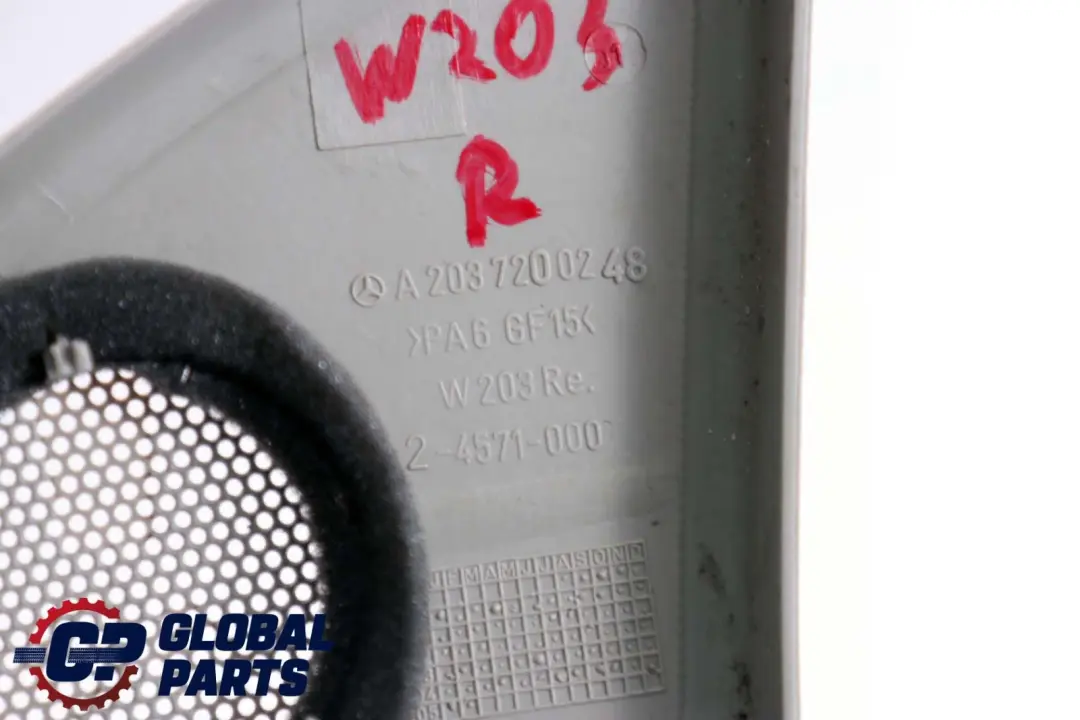 Mercedes-Benz C W203 Frontal Derecho Tweeter Altavoz Tapa Gris para con número de pieza A2037200248 Mercedes-Benz C W203 Frontal Derecho Tweeter Altavoz Tapa Gris - SKU A2037200248 - Número de pieza A2037200248
