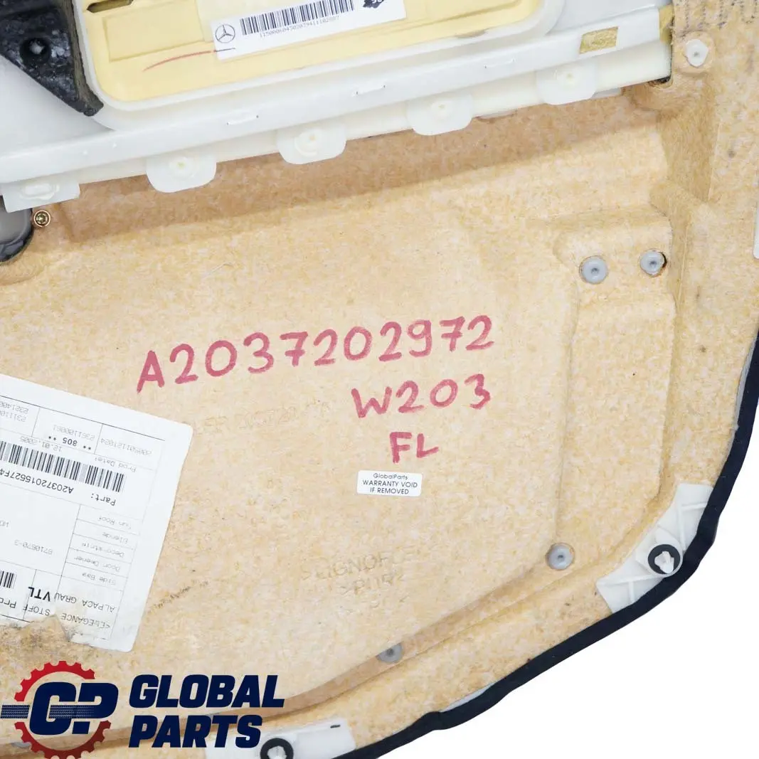  Mercedes-Benz C Klasse W203 Türverkleidung Vorne Links Stoff Alpaca Grau - SKU A2037202972 - Teilenummer A2037202972