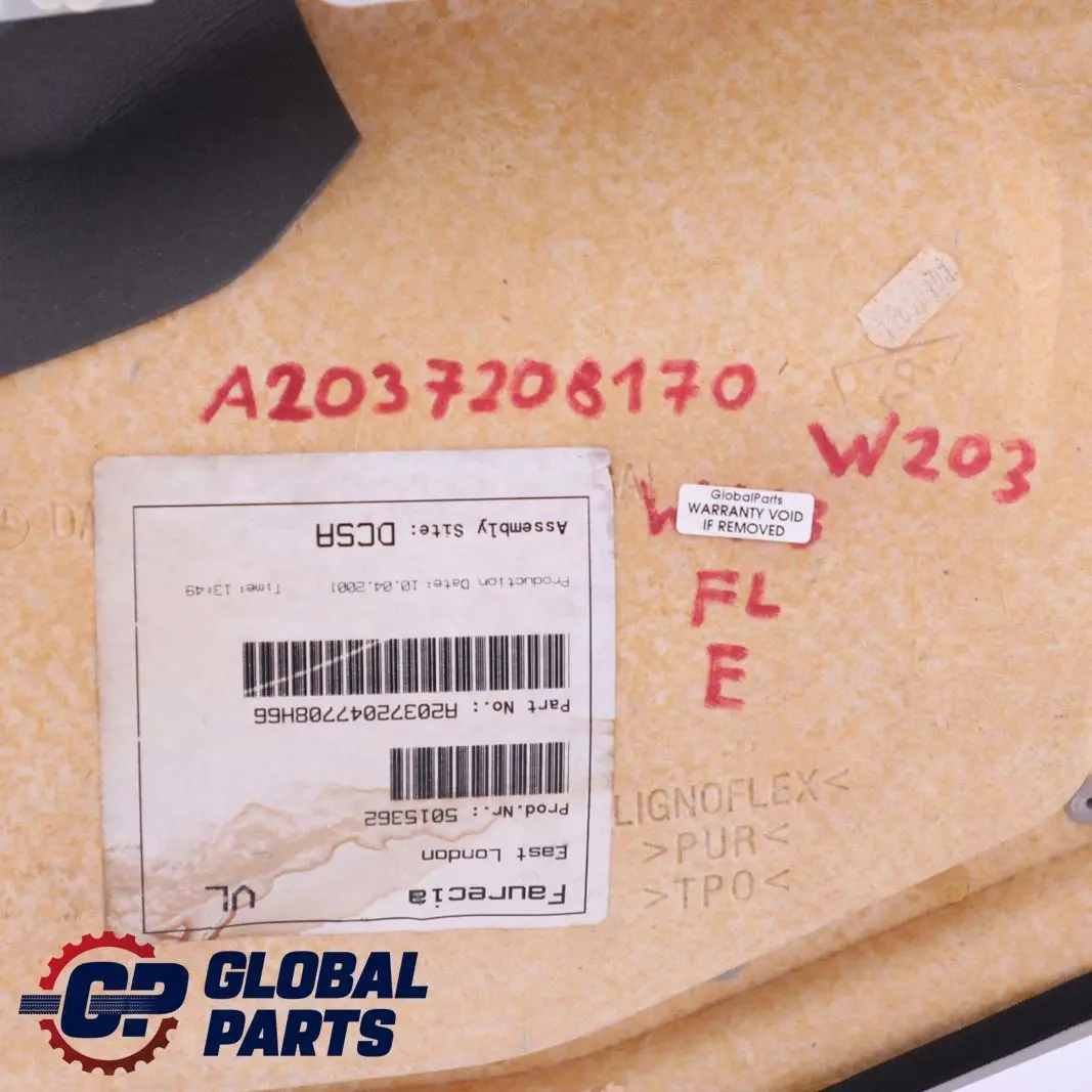  Mercedes-Benz C-Class W203 Front Left N/S Door Card Trim Panel Cloth Beige - SKU A2037208170 - Part number A2037208170