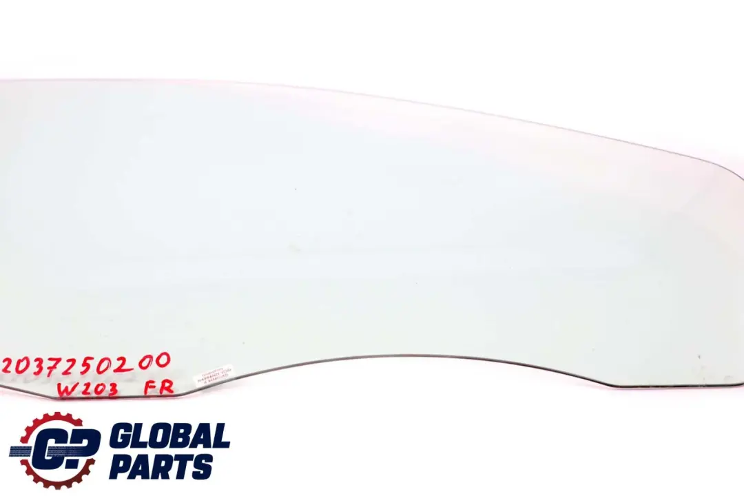Front Right O/S Window Glass Green AS2 to Mercedes W203 with Part number A2037250000 Mercedes W203 Front Right O/S Window Glass Green AS2 - SKU A2037250000 - Part number A2037250000