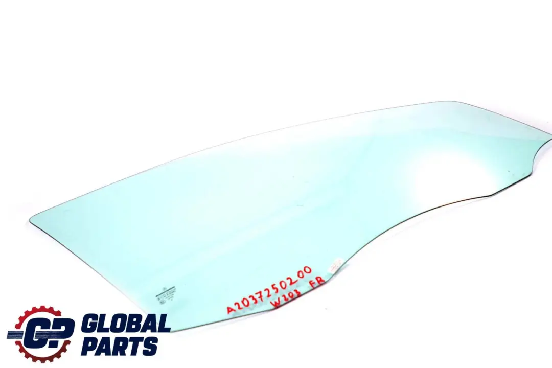Mercedes W203 Front Right O/S Window Glass Green AS2 - SKU A2037250000 - Part number A2037250000