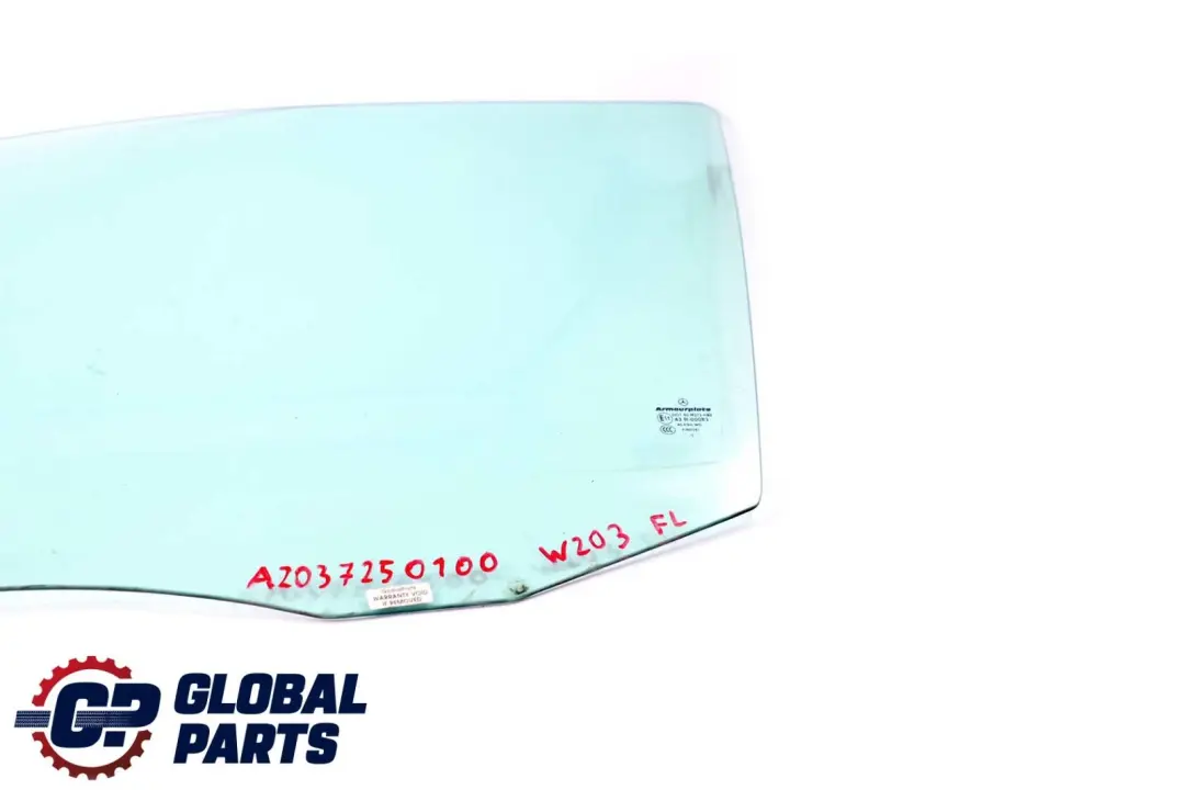 Mercedes W203 Vitrage avant gauche Vert AS2 - SKU A2037250100 - Numéro de pièce A2037250100