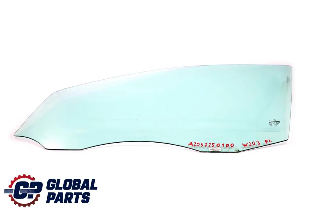 Mercedes W203 Door Window Glass Front Left N/S Green AS2 - SKU A2037250100 - Part number A2037250100