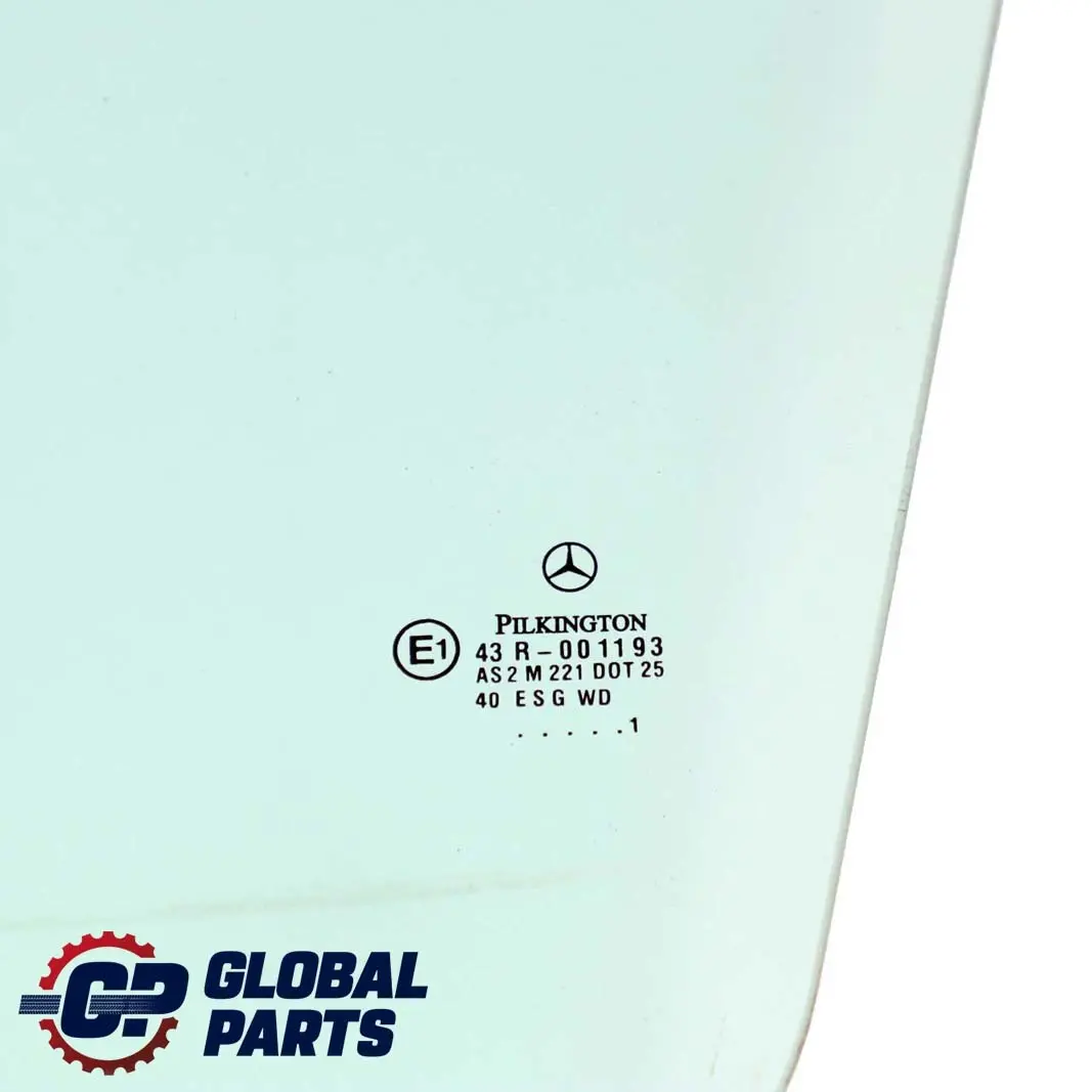 Mercedes-Benz C-Class W203 Front Left N/S Window Glass Green AS2 to with Part number A2037250110 Mercedes-Benz C-Class W203 Front Left N/S Window Glass Green AS2 - SKU A2037250110 - Part number A2037250110