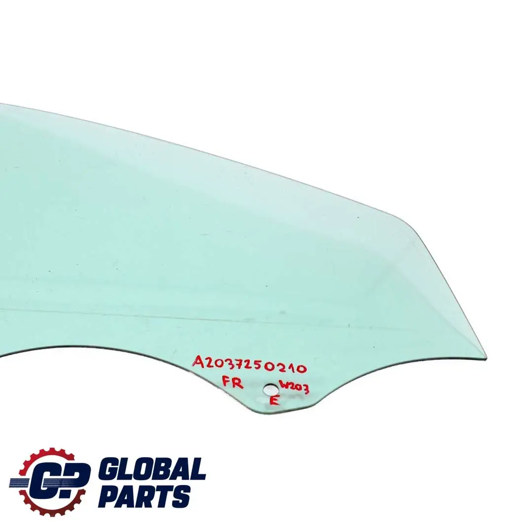 Mercedes-Benz C-Class W203 Front Right O/S Window Glass Green AS2 to with Part number A2037250210 Mercedes-Benz C-Class W203 Front Right O/S Window Glass Green AS2 - SKU A2037250210 - Part number A2037250210
