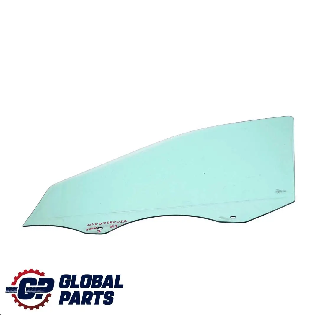 Mercedes-Benz C-Class W203 Front Right O/S Window Glass Green AS2 to with Part number A2037250210 Mercedes-Benz C-Class W203 Front Right O/S Window Glass Green AS2 - SKU A2037250210 - Part number A2037250210