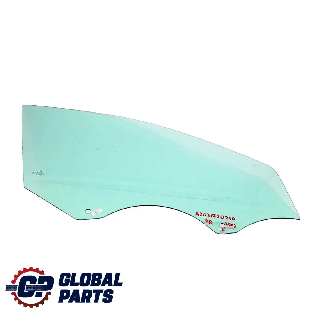 Mercedes-Benz Clase C W203 Delantero Derecho Cristal Verde AS2 para con número de pieza A2037250210 Mercedes-Benz Clase C W203 Delantero Derecho Cristal Verde AS2 - SKU A2037250210 - Número de pieza A2037250210