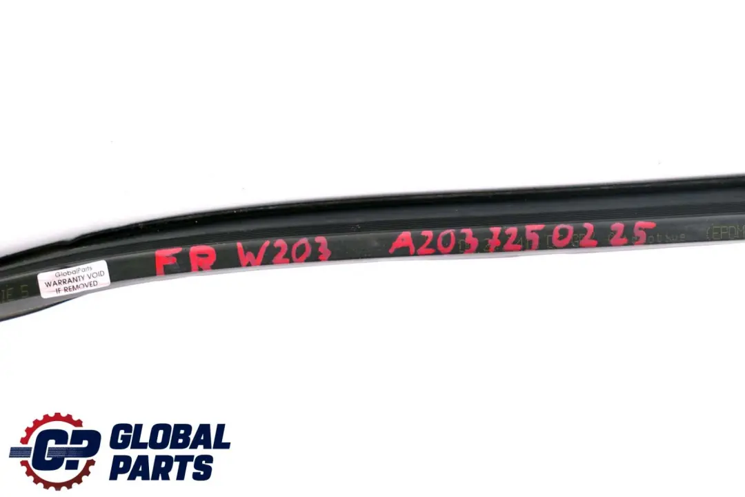 Front Right Door O/S Window Guide Seal Gasket to Mercedes C-Class W203 with Part number A2037250225 Mercedes C-Class W203 Front Right Door O/S Window Guide Seal Gasket - SKU A2037250225 - Part number A2037250225
