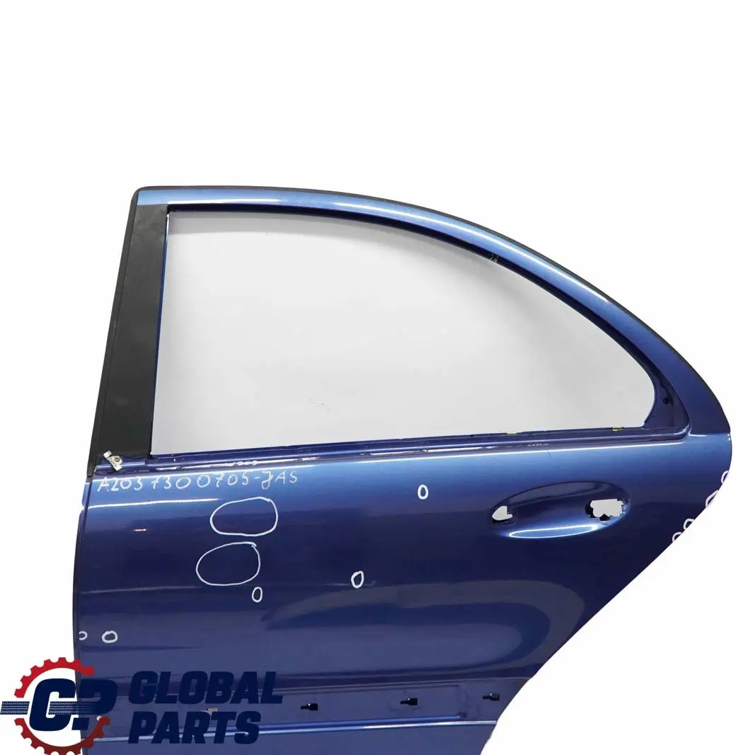 Mercedes-Benz C-Class W203 Door Rear Left N/S Jaspisblau Blue Metallic - 345 to with Part number A2037300705 Mercedes-Benz C-Class W203 Door Rear Left N/S Jaspisblau Blue Metallic - 345 - SKU A2037300705-JAS - Part number A2037300705