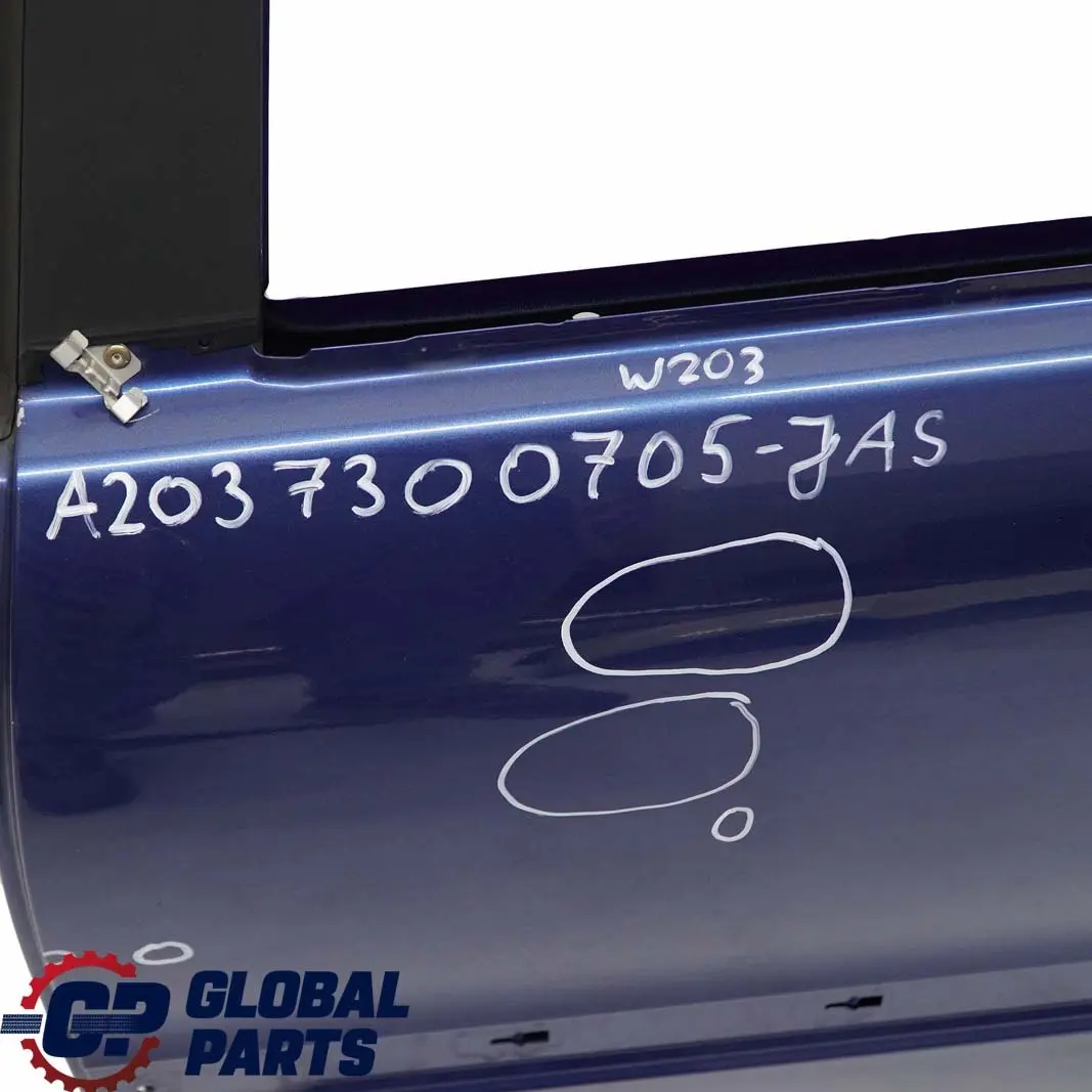 Mercedes-Benz C-Class W203 Door Rear Left N/S Jaspisblau Blue Metallic - 345 to with Part number A2037300705 Mercedes-Benz C-Class W203 Door Rear Left N/S Jaspisblau Blue Metallic - 345 - SKU A2037300705-JAS - Part number A2037300705