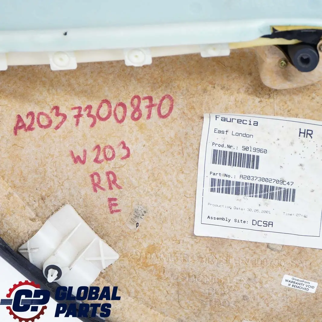 Pannello Rivestimento Scheda Porta Posteriore Destra Antracite per Mercedes W203 con numero di parte A2037300870 Mercedes W203 Pannello Rivestimento Scheda Porta Posteriore Destra Antracite - SKU A2037300870 - Numero di parte A2037300870