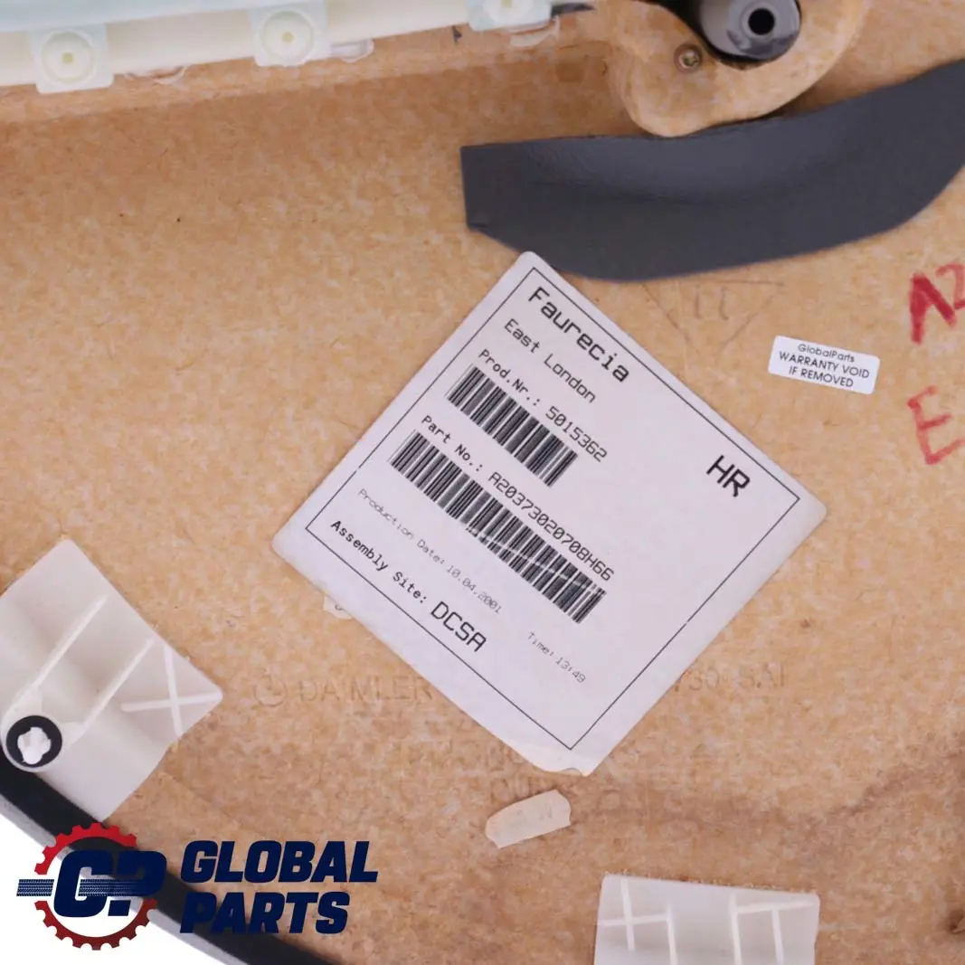 Mercedes-Benz C-Class W203 Rear Right O/S Door Card Trim Panel Cloth Beige to with Part number A2037304070 Mercedes-Benz C-Class W203 Rear Right O/S Door Card Trim Panel Cloth Beige - SKU A2037304070 - Part number A2037304070