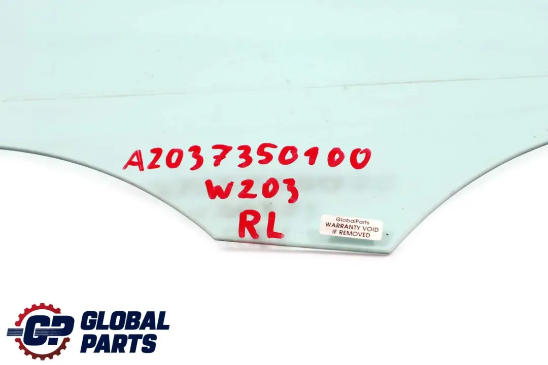  Mercedes-Benz C-Class W203 Rear Left N/S Window Glass Green AS2 - SKU A2037350100 - Part number A2037350100