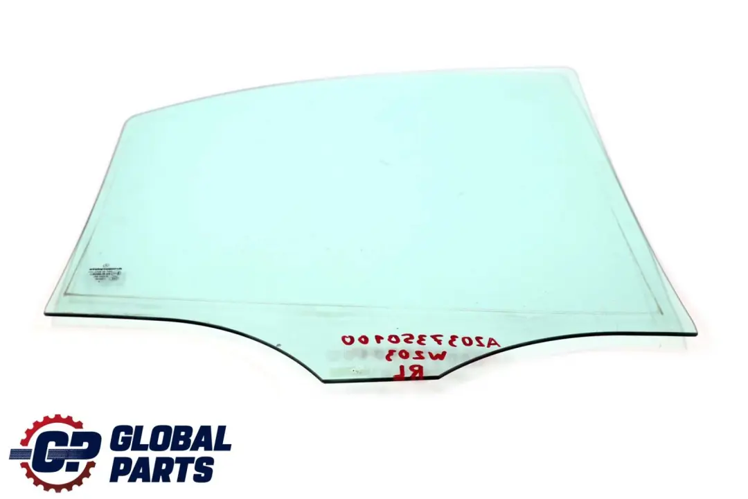 Vetro finestrino posteriore sinistro N/S Verde AS2 per Mercedes W203 con numero di parte A2037350100 Mercedes W203 Vetro finestrino posteriore sinistro N/S Verde AS2 - SKU A2037350100 - Numero di parte A2037350100
