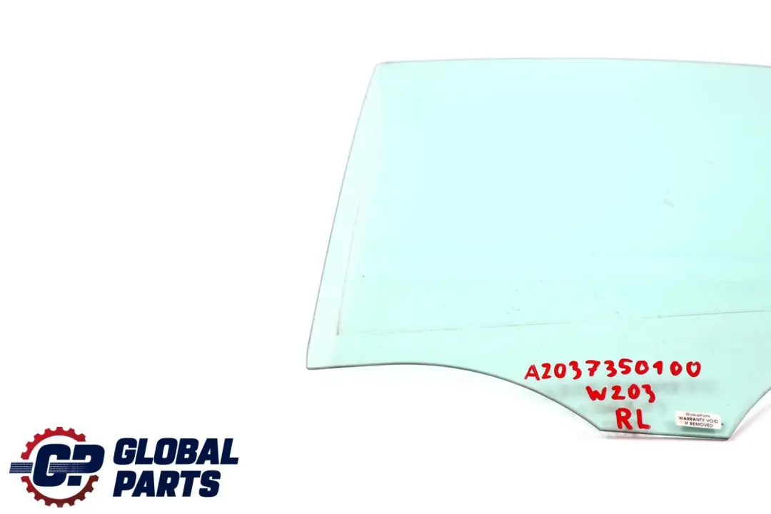 Mercedes-Benz C-Class W203 Rear Left N/S Window Glass Green AS2 to with Part number A2037350100 Mercedes-Benz C-Class W203 Rear Left N/S Window Glass Green AS2 - SKU A2037350100 - Part number A2037350100