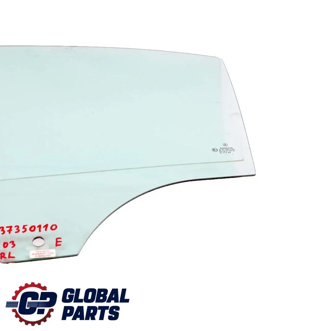Mercedes-Benz C-Class W203 Rear Left N/S Window Glass Green AS2 to with Part number A2037350110 Mercedes-Benz C-Class W203 Rear Left N/S Window Glass Green AS2 - SKU A2037350110 - Part number A2037350110